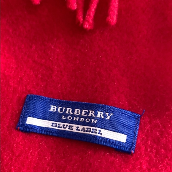 Burberry London blue label Red Scarf Unisex - Picture 5 of 9
